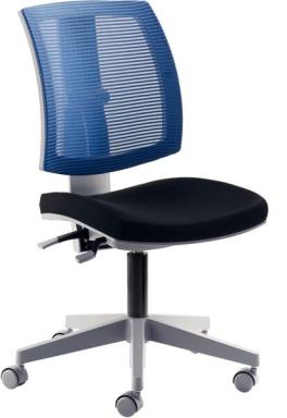 Drehstuhl 2432SO, schwarz/blau Sitz Stoff schwarz, Rücken Netz blau