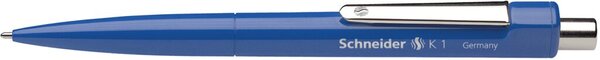 Druckkugelschreiber K1 blau mit Metallclip und Drücker