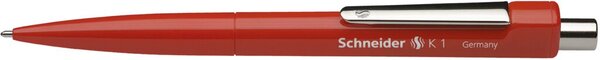 Druckkugelschreiber K1 rot mit Metallclip und Drücker