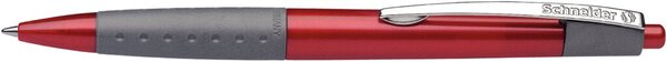 Druckkugelschreiber Loox rot mit weicher Soft-Grip-Zone, metallclip