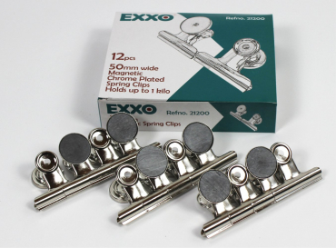 Magnetklammer 50mm verchromt - 12 Stück magentische Klemmen
