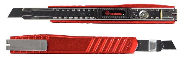 Ecobra Premium-Cutter, Metallgehäuse rot, für 9 mm, 4-Punkt-Arretierung,