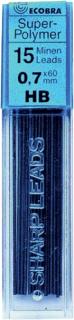 Ecobra Feinminen 0,7mm, HB, schwarz passend für alle Druckbleistifte