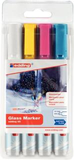 Glasboardmarker 95, 4er Set, 1,5-3mm Rundspitze, trocken abwischbar