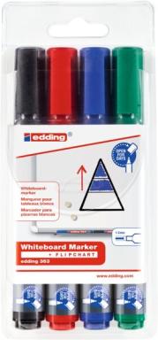 EDDING Boardmarker Edding 363 Farbsor; 1 Pack = 4 St.