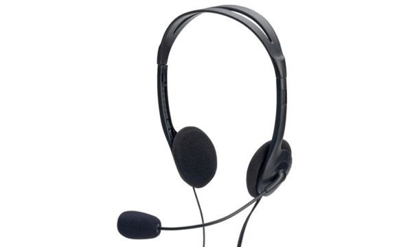 EDNET Headset mit Lautstärkenregler Stereokopfhörer mit Mikrofon 3,5mm Stereost