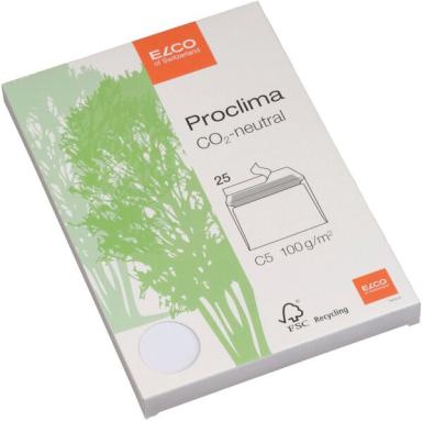 ELCO Briefumschläge Proclima DIN C5 ohne Fenster weiß 25 St.