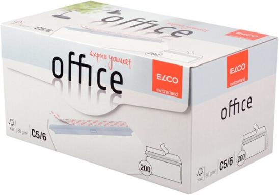 ELCO FSC Briefumschlag C5/6 HK hochweiß 80g Innendruck 229x114mm