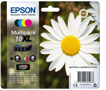 EPSON 18XL 4er Pack XL Schwarz, Gelb, Cyan, Magenta Tintenpatrone