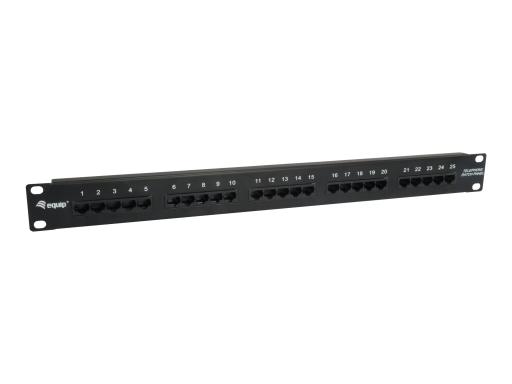 EQUIP Patchpanel 25x Cat3 19" 1HE ISDN hellgrau