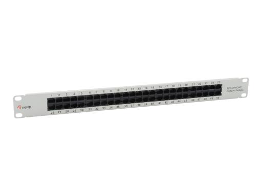 EQUIP Patchpanel 50x Cat3 19" 1HE ISDN hellgrau