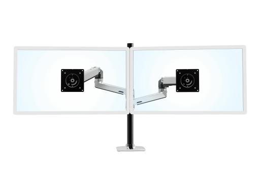 ERGOTRON LX Dual Stacking Arm Tall Pole Black Accents Polished