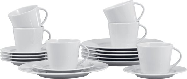 18-tlg, Kaffeeservice ISTA aus weißem Porzellan