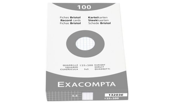 EXACOMPTA Karteikarten, 125 x 200 m m, blanko, weiß (8701268)