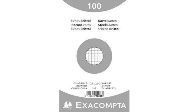 EXACOMPTA Karteikarten, 125 x 200 m m, kariert, weiß (8701275)