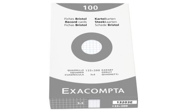 EXACOMPTA Karteikarten, 125 x 200 m m, kariert, weiß (8701859)