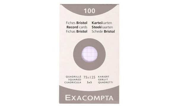 EXACOMPTA Karteikarten, 75 x 125 mm , blanko, weiß (8701267)