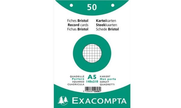 EXACOMPTA Karteikarten, DIN A5, lin iert, grün (8701827)