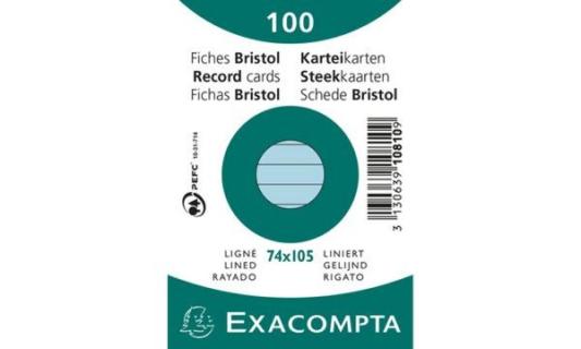 EXACOMPTA Karteikarten, DIN A7, lin iert, gelb (8701838)