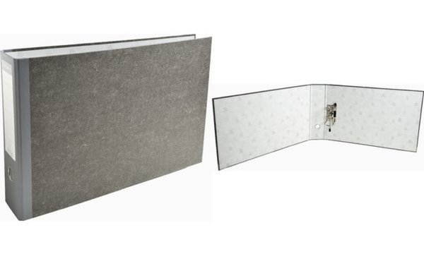 EXACOMPTA Ordner Wolkenmarmor, A3 q uer, 80 mm, grau (8700536)