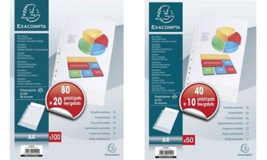 EXACOMPTA Prospekthülle, DIN A4, PP , Promopack 80+20 GRATIS (8700993)