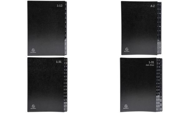 EXACOMPTA Pultordner, DIN A4, 1-31, 32 Fächer, schwarz (8701006)