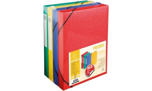 EXACOMPTA Sammelbox, 40 mm, farbig sortiert, Promopack 3+1 (8700990)