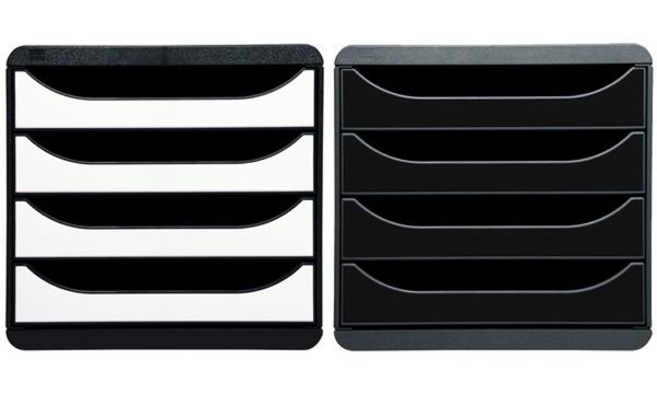EXACOMPTA Schubladenbox BIG-BOX, 4 Schübe, weiß glossy (8701208)