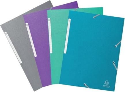 Sammelmappe Teksto, DIN A4, Karton, sortiert (grau, grün, türkis, lila)