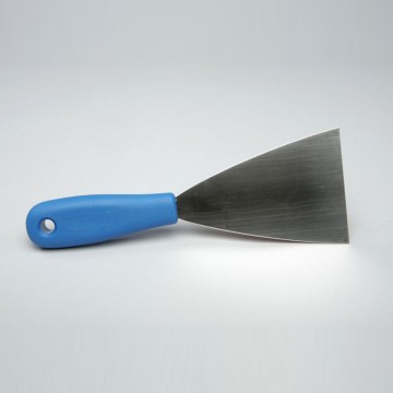 Edelstahlspachtel, blau | 80 x 215 mm <br>Kunststoffgriff, rostfreies Blatt