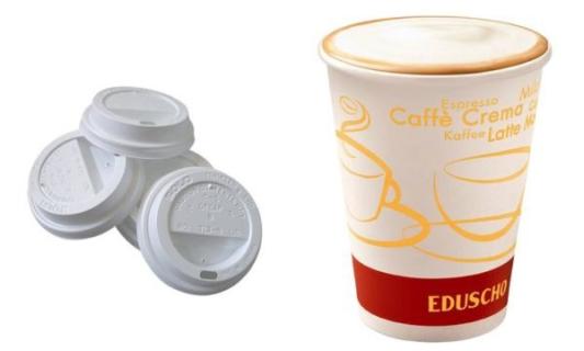 Eduscho Deckel für Hartpapier-Kaffe ebecher To Go, 0,3 l (9509735)