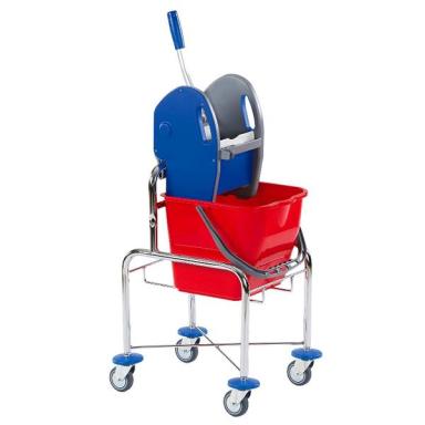 Einfach-Fahrwagen Hohe Ausführung "Solid EFA 20 T" | 17 Liter Reinigungswagen ohne Handgriff/Schiebegriff, verchromt
