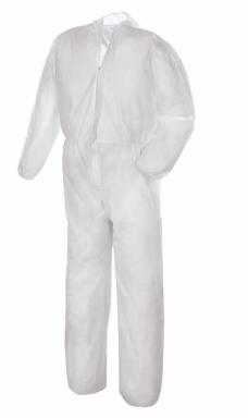 Einwegoverall mit Kapuze und Reißverschluss, weiß, 100% Polypropylen | 35 g Größe M, L, XL, XXL, XXXL