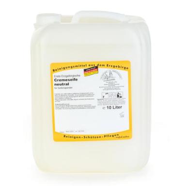 Erste Erzgebirgische Cremeseife neutral | 10 Liter dermatologisch getestet, parfümfrei, pH-neutral, für Seifenspender 