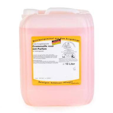 Erste Erzgebirgische Cremeseife rosé, mit Parfüm | 10 Liter<br>für häufige Anwendung bei leicht verschmutzten Händen und zur Körperwaschung im Pflegebereich