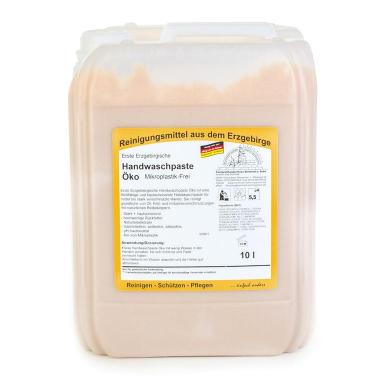 Erste Erzgebirgische Handwaschpaste W | 10 Liter (vormals Erste Erzgebirgische Handwaschpaste Öko) Händereinigungsmittel mit hautpflegenden Substanzen, pH-hautneutral, seifenfrei mit Naturreibekörpern