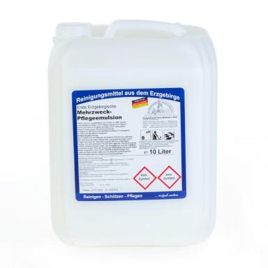 Erste Erzgebirgische Mehrzweck-Pflegeemulsion | 10 Liter hochglänzende Beschichtung, metallsalzfreie Pflegeemulsion mit Selbstglanzeffekt