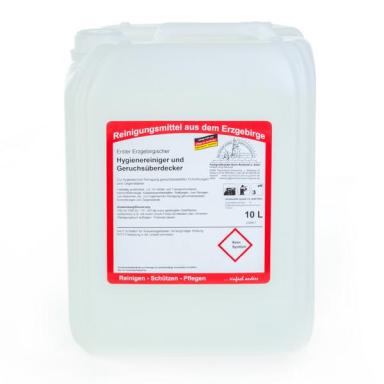 Erster Erzgebirgischer Hygienereiniger und Geruchsüberdecker | 10 Liter <br>zur hygienischen Reinigung geruchsbelasteter Einrichtungen und Gegenstände