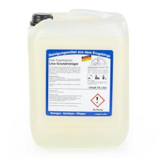 Erster Erzgebirgischer Lino-Grundreiniger | 10 Liter für alle wasserbeständigen Fußböden wie Linoleum, PVC, Gummi, Stein, Laminat und versiegeltem Holz- und Parkettboden