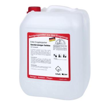 Erster Erzgebirgischer Sanitärreiniger farblos | 10 Liter mit Frischeduft, kennzeichnungsfrei