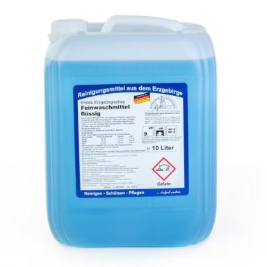 Erstes Erzgebirgisches Feinwaschmittel flüssig | 10 Liter <br>hochkonzentriertes Feinwaschmittel für alle feinen Textilien, 30°C, 40°C, 60°C