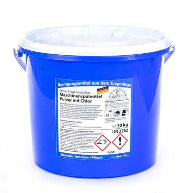 Erstes Erzgebirgisches Maschinenspülmittel Pulver mit Chlor | 30 kg schaumfreies Intensivreiniger-Pulver für alle Gewerbespülmaschinen
