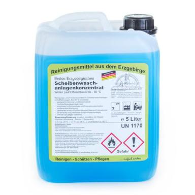 Erstes Erzgebirgisches Scheibenwaschanlagenkonzentrat Winter, bis -60°C |  5 Liter <br>Frostschutz-Scheibenwaschzusatz, NEU auf Ethanol-Basis