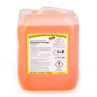 Erstes Erzgebirgisches Spülmittel Orange, Konzentrat | 10 Liter Handspülmittel mit Hautschutz