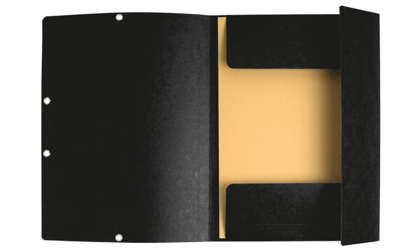 Exacompta Gummibandmappe Sammelmappe A4+ schwarz Manila 335g/qm