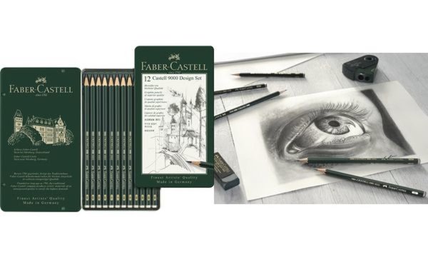 FABER-CASTELL Bleistift CASTELL 900 0 Design, 12er Metalletui (5660203)