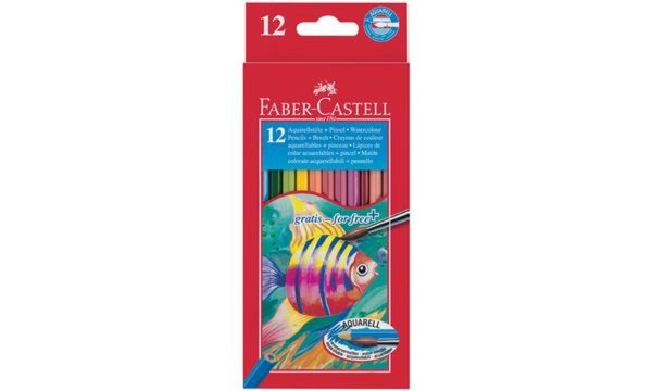 FABER-CASTELL Buntstifte KINDER-AQU ARELL, 24er Kartonetui (5652767)