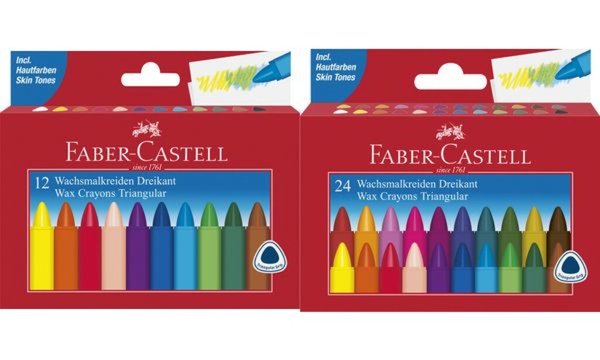 FABER-CASTELL Dreikant-Wachsmalkrei de, 24er Kartonetui (5660810)