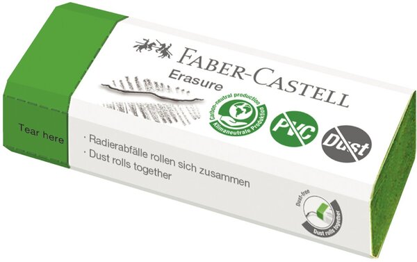 FABER-CASTELL Kunststoff-Radierer Erasure DUST-FREE, grün