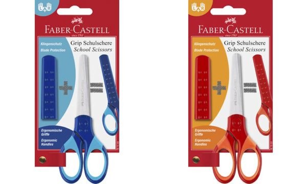 FABER-CASTELL Schulschere GRIP, bla u, auf Blisterkarte (5660983)
